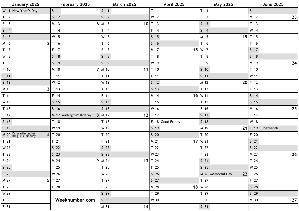 2025 Calendar With Week Numbers Printable A Comprehensive Guide To